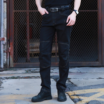 Spring and autumn outdoor tactical jeans men wear-resistant handsome Joker trend Sports military fans training pants elastic overalls