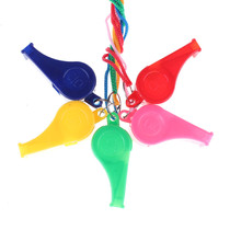 Plastic childrens toys color with rope basketball whistle referee match fans whistle training cheer OK whistle