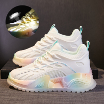 Hong Kong 2022 heightened Torre shoes women color jelly bottom spring new breathable mesh rainbow bottom sneakers