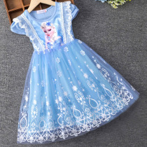 Frozen Aisha Princess Dress Girls Short Sleeve Dress Cotton Children Aisha Genuine Skirt Summer Childrens Clothing