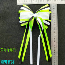 Flower ball fitness cheerleading student headwear floral headdress hair ornaments leather band bow hair card fluorescent green blue black and white silver