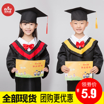 Childrens doctors suit Primary school kindergarten bachelors suit Performance suit Doctors hat Graduation photo costume Dress Graduation gown