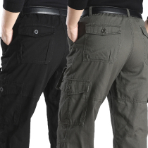 Pure cotton clothing pants pure cotton male loose large size casual pants bunches pants multiple pockets Lauprotect wear resistant long pants