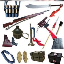 Props Film and television stage performance Barge gun Mauser Red Eighth Route Army box holster Marching backpack Dry food bag kettle