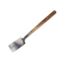 Hand-made breakfast steak stir-fry with stainless steel spatula walnut handle