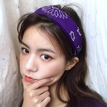 Purple street dance headscarf men and women hiphop Tide people cool outdoor sports cotton Harajuku wind hip hop street dance square scarf