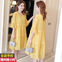 Maternity dress 2021 summer new summer dress fairy long dress small summer chiffon dress sub-thin