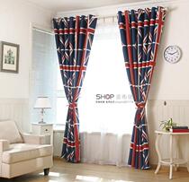 British wind red and white rice flag English flag dark blue printed blackout curtains European living room bedroom floor curtains