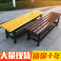 Solid wood bench bathroom locker room changing shoe stool outdoor chair park bench anti-corrosion gym rest long stool