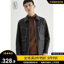Series Mingxie leather mens coat new sheepskin 2021 spring and autumn leather jacket American retro locomotive clothing waterproof