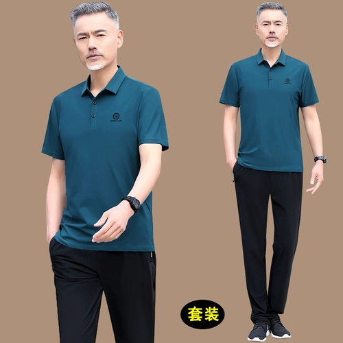 Летняя одежда, нарукавники, комплект, футболка с коротким рукавом для пожилых людей, спортивный костюм, короткий рукав, коллекция 2023, для среднего возраста