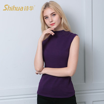 Warm Vest Woman Thickened gush pure cotton with undershirt undershirt cotton underwear sleeveless winter close-fitting semi-high collar