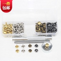 100 sets of 8mm double-sided rivets mounting tool leather cap studs lids 4 colors each 25 sets of ancient bronze silver white
