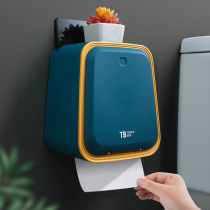 Home Toilet Paper Towels Box Toilet Wall-mounted Roll Paper Box Waterproof Cramps Double Layer Free of perforated shelves