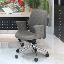 Fashionable simple lifting and turning aluminum alloy back can lie down for nap comfortable to meet guests on wheels office computer chair B350