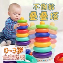 Baby stacked music 0-3 years old music tumbler rainbow tower ring young children 0-3 early education educational toys