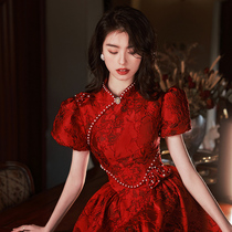 Toast to the bride 2022 new spring summer Chinese style qipao engagement gown dress light extravagant and small crowd back to the door.