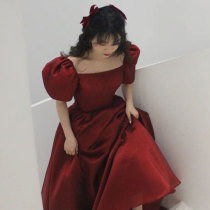 Toast to the bride 2022 new red engagement gown dress light extravagant and high-end back door to womens banquet temperament