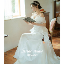 Ian (fishtail)2021 new summer satin French light wedding dress skirt female temperament bride one shoulder