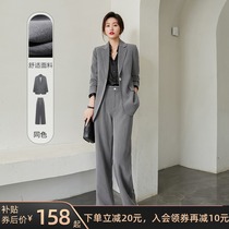  Gray blazer womens professional suit Korean version of spring and autumn 2021 new casual temperament early autumn small suit women