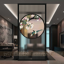 New Chinese art glass screen bedroom partition wall living room decoration porch frosted craft modern simple lattice