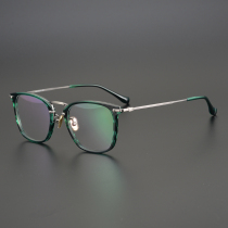 Light luxury hawksbill handmade plate gold pure titanium box literature and art fan youth myopia glasses frame men and women tide