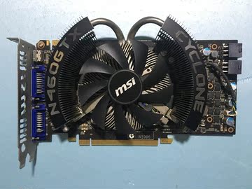 微星msi gtx460 cyclone 1gd5游戏显卡256位宽秒6770 560se