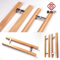 Glass door solid wood handle engraving large door handle log handle customised modern minimalist cylindrical square door handle
