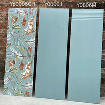  Dark flower solid color tiles Pink tiles Kitchen bathroom large board wall skirt tiles Dark green glazed tiles 400x1200