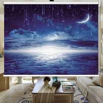 Curtain roller blinds custom beautiful starry sky shading insulation living room bedroom kitchen bathroom room lift-free hole
