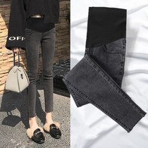  Pregnant womens pants jeans womens summer wear black small pants pants spring and autumn thin large size leggings summer clothes