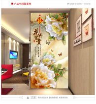 New Modern 3d Art Glass Custom Xuan Screen Shoe Cabinet Partition Process Glass Decoration Background Wall Peony