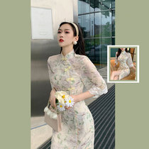 French retro modified cheongsam summer 2022 new design sense niche fashion light mature style dress women
