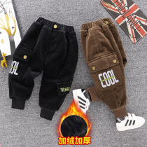 Boys winter pants baby padded padded pants children casual corduroy trousers children plus velvet winter warm pants