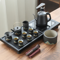 Japanese black gold stone tea tray Automatic one-piece tea sea Household small tea table drainage simple set of tea sets