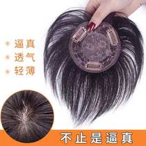 Head short hair piece light thin sheet of natural no-mark hair-covered white hair real hair delivery needle invisible wig woman