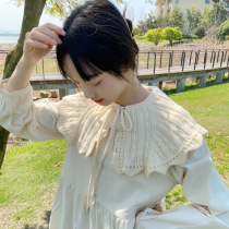 Net red retro doll collar lace lace-up small shawl women outside air-conditioning room decoration knitted fake collar shoulder tide