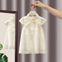 Girls dress 2021 new summer dress little girl children Baby foreign spring sweet fashion cheongsam skirt