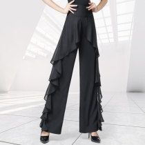 Danbao Rogitba pants womens trousers Latin dance practice pants ruffles ruffled wide leg dance pants modern dance pants thin