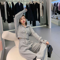 Europe station 2022 new spring and autumn fashion Fashion Casual Sports Suit Womens Sweatshirt High Waist Bungling Pants Two Pieces
