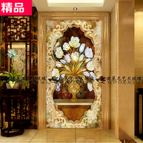 Art glass screen partition into the home entrance background wall living room shoe cabinet aisle modern new European style rich vase
