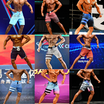 Mens fitness competition beach pants summer surf shorts quick-drying loose five-point pants knee-length pants sports