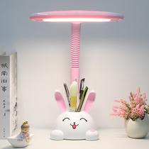  LED eye protection table lamp Primary school students desk cute learning special dormitory bedroom plug-in childrens cartoon reading lamp