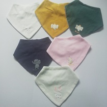 Foreign trade export high quality cotton skin-friendly breathable male and female baby double triangle scarf water towel adjustable snap button