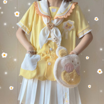  (Poached egg bear) Original cute jk kindergarten suit uniform summer clothes short-sleeved two-group spot