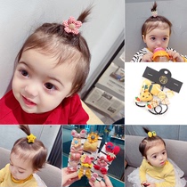  Yellow chick baby rubber band does not hurt hair Cute cloth female baby tie tweeted rubber band head rope childrens hair accessories