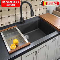 Germany Mai Ruibo quartz stone sink black granite large single tank kitchen sink basin sink sink sink 930