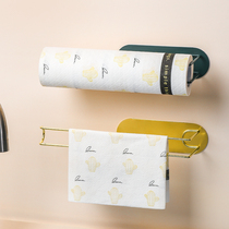 Non-perforated kitchen roll paper towel rack Cabinet paper wall shelf Cling film lazy rag storage rack