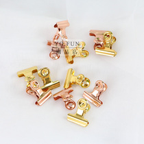 ins simple electroplating gold rose gold Iron clip photo clip file Office note metal clip