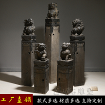 Horse pile stone lion unicorn brave golden toad green stone pillars indoor courtyard decoration ornaments Bolt horse stone